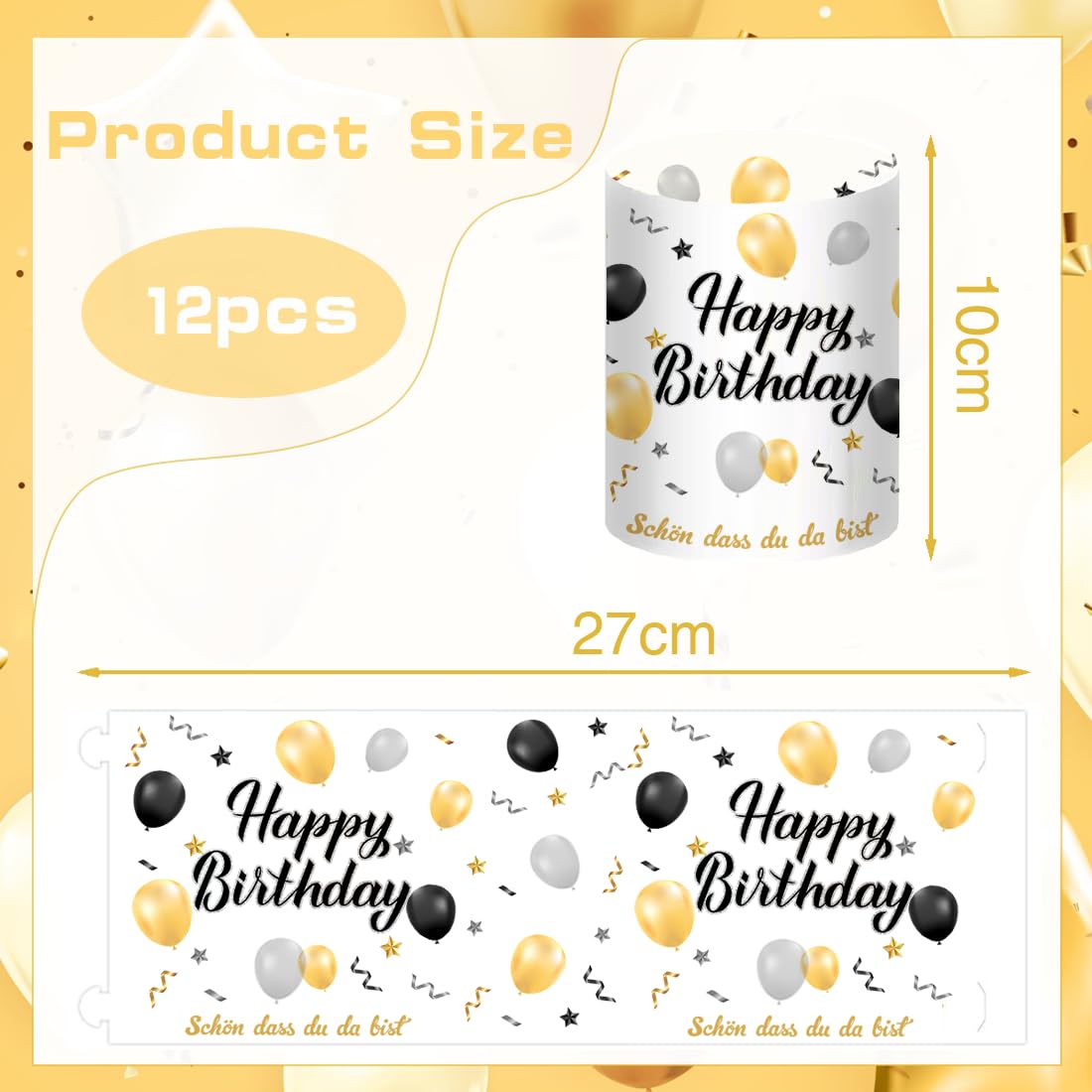 Lot de 12 Lanternes Photophores Décoratives Anniversaire Bougies Chauffe-Plat