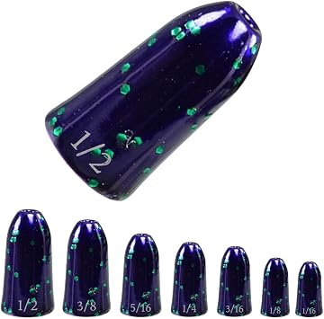 Reaction Tackle Tungsten Worm Weights for Bass Fishing - Bullet Sinkers for Texas Rig and Carolina Rig - Size Stamped Freshwater and Saltwater