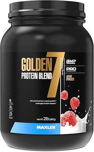 Maxler Golden 7 Protein Blend - Proteína en polvo para ganancia muscular y recuperación - Polvo de proteína de fresa de 2 libras disponible en Yaxa Venezuela