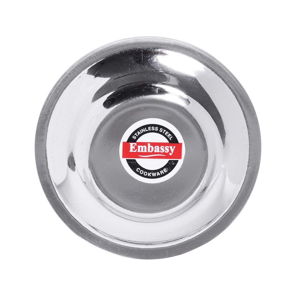 Embassy Stainless Steel Glass Lid/Cover, Pack of 12, Size 3 (Diameter 8.6 cms)
