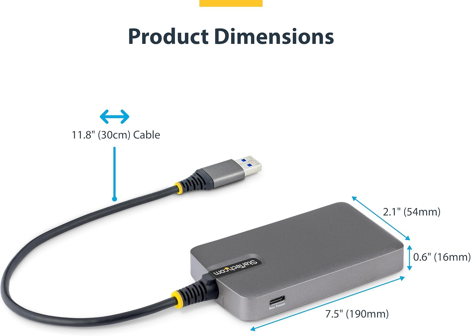 StarTech.com 4-Port USB-A Hub, 5Gbps Data Transfer, Bus-Powered USB 5Gbps Splitter, 4X Type-A Ports Extender for Laptops, Compatible with MacBook, Dell XPS, Surface Pro, Chromebook