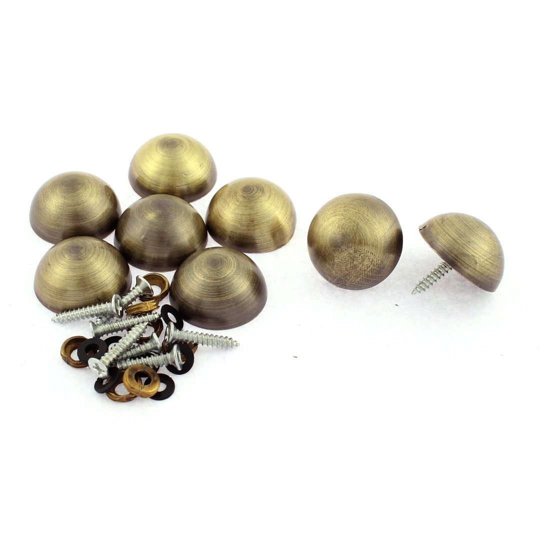 Aexit 8pcs 27mm Quality Parts Dia Metal Semicircle Glass Mirror Screw Nail Decor Bronze Tone Model:96as69qo776