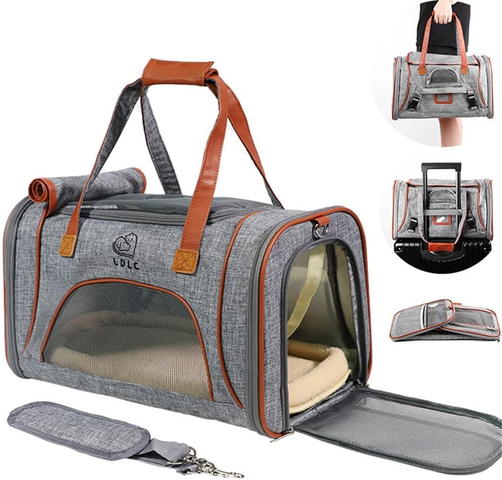 Grand transporteur pour petit chien et chat sac rose homologué cabine avion