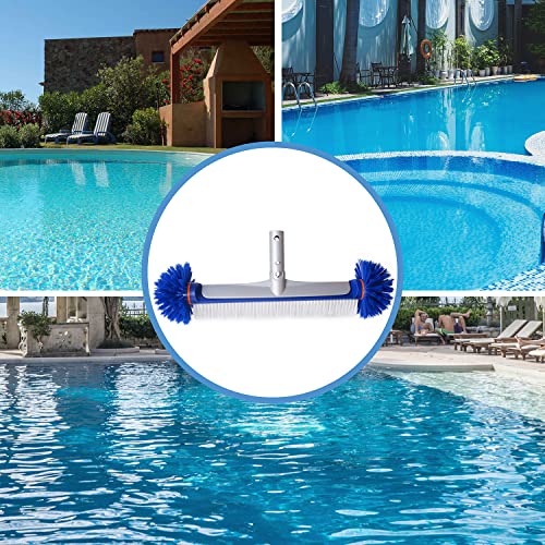 TidyMister Professional Swimming Pool Brush Head, 17.7" Aluminum Heavy Duty Pool Brushes for Cleaning Pool Walls, Tiles & Floors, Premium Nylon Bristles Brush with EZ Clips (Pole not Included) - Thumbnail 7