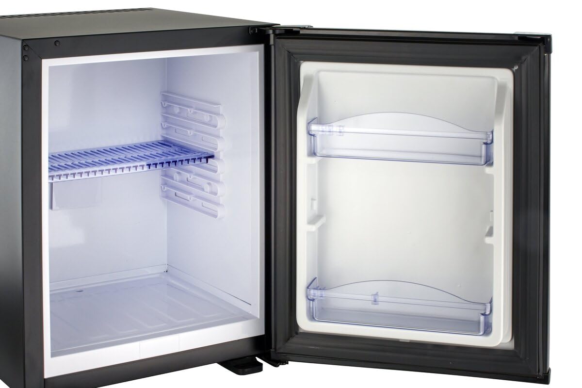 GastroHero Minibar ECO 32 Hotel Minikühlschrank 32 Liter Getränkekühlschrank leiser Hotelkühlschrank LED Innenbeleuchtung thermoelektrische Kühlung +5 bis +8 °C Schwarz