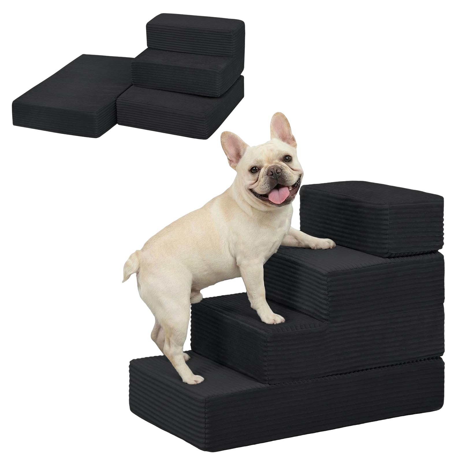 Escalier pour chien pour lits hauts et moments complices dans la chambre