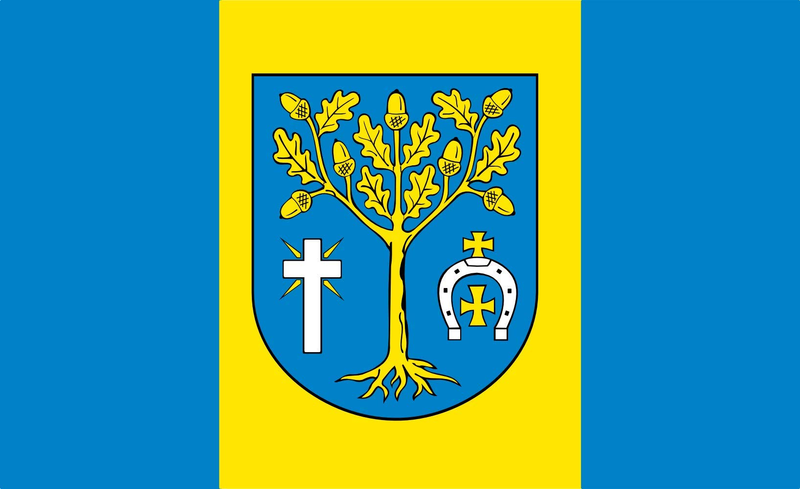 Drapeau XL POL gmina Jeżowe grand format paysage pour mât résistant au vent