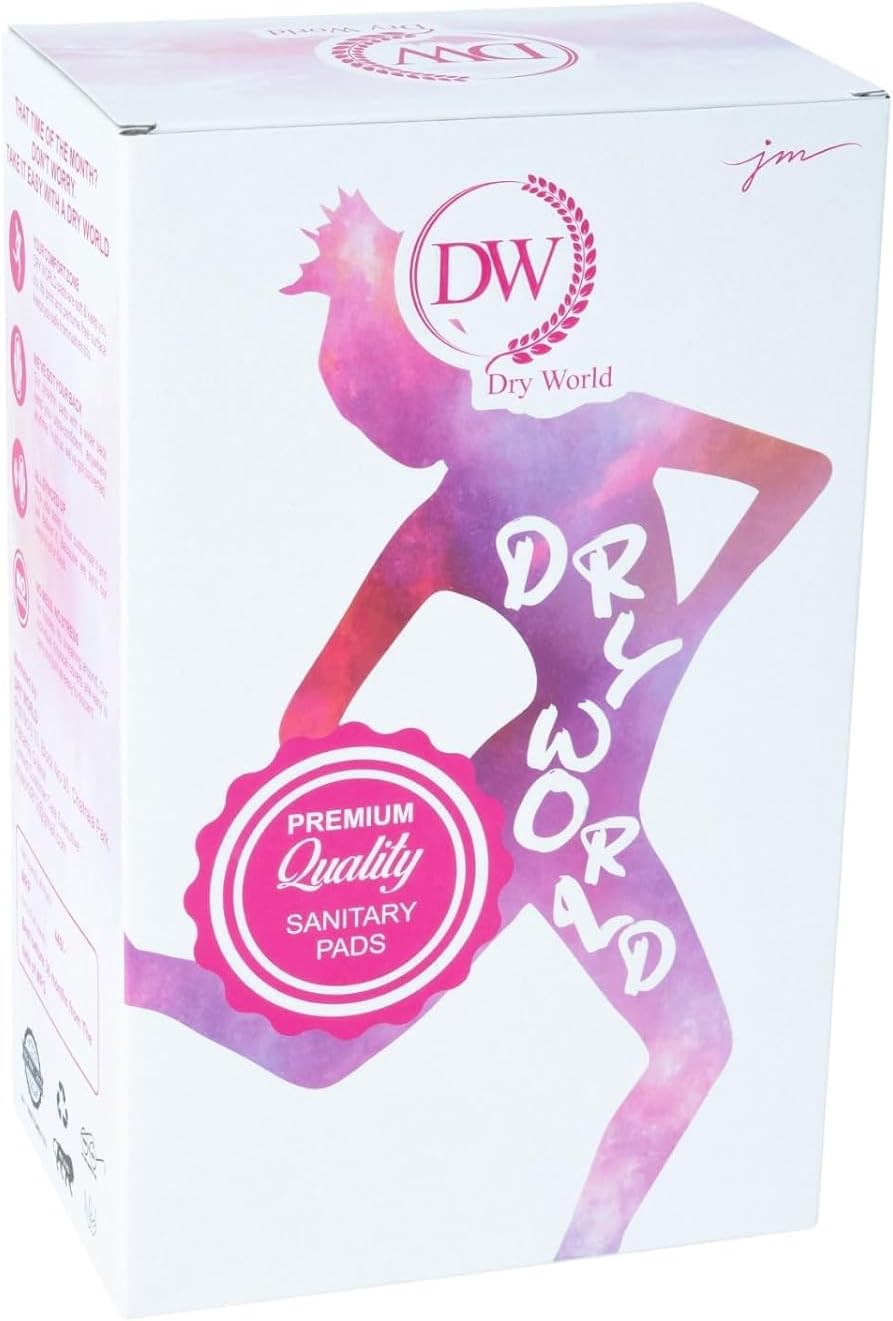 DRY WORLD Ultra Thin Regular size sanitary pads are designed to offer increased coverage and absorbency (Medium-flow 290MM)(pack of 1 count 40)