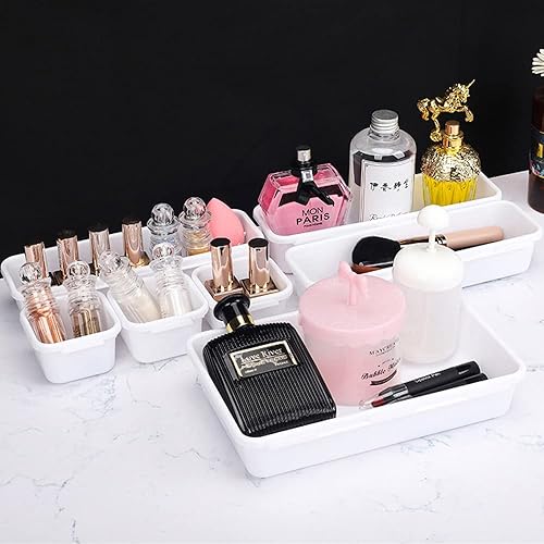 Miniatura 5 de 25 bandejas organizadoras de cajones para joyas de maquillaje o dispositivos, contenedores de almacenamiento entrelazados para oficina, dormitorio,