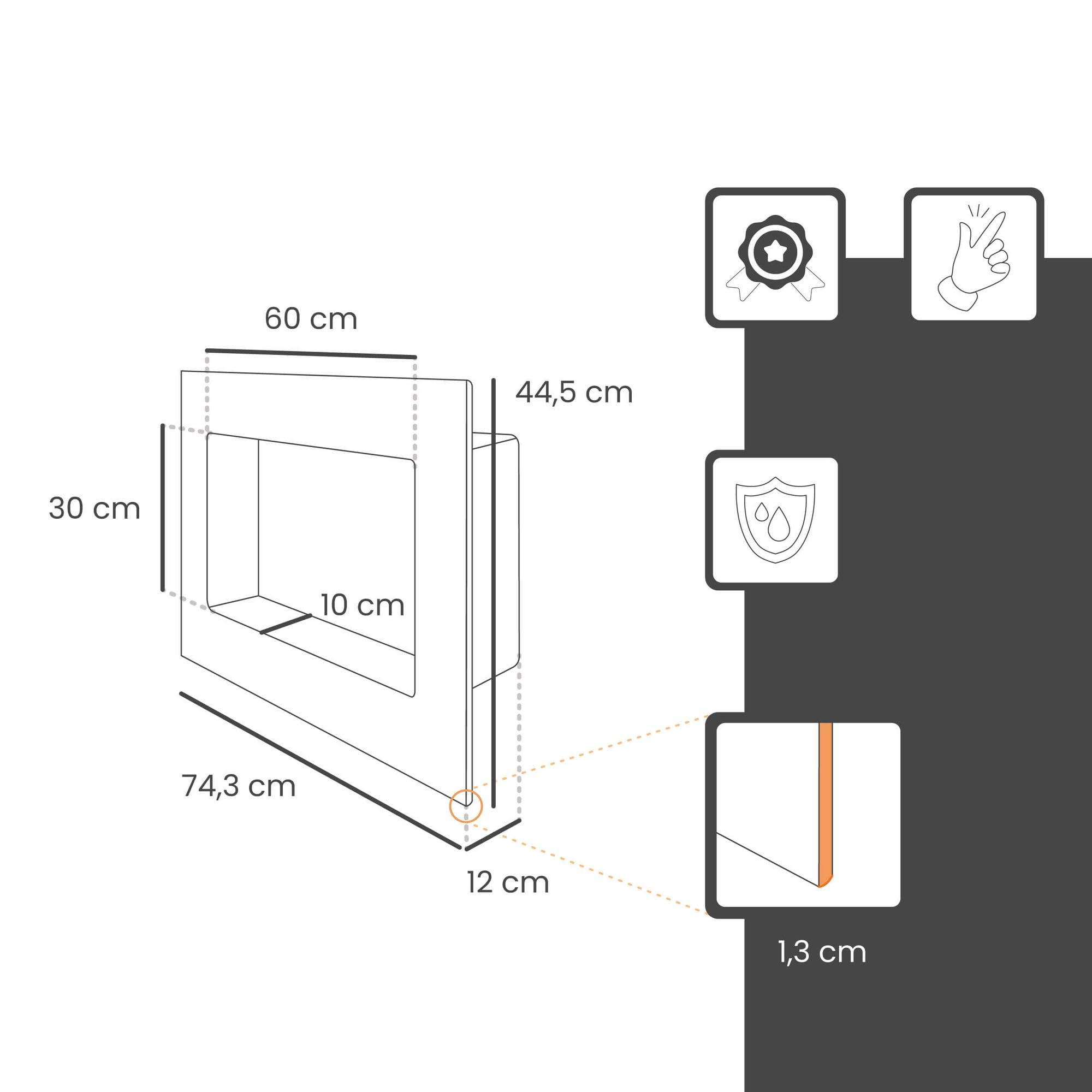 PROTEKTOR doccia a nicchia a parete 30 x 60cm, Piatto doccia bagno piastrellabile, impermeabile, possibilità di riporre oggetti salvaspazio