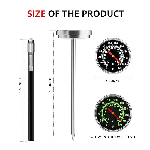 Miniatura 6 de Termómetro de carne de lectura instantánea  Termómetro de alimentos de acero inoxidable para asar a la parrilla, cocinar, barbacoa, termómetro de