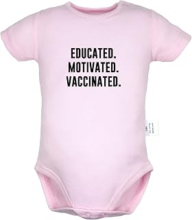 Educated Motivated Vaccinated Funny Rompers Newborn Baby Bodysuits Infant Jumpsuits Outfits Kids Short Sleeves Clothes