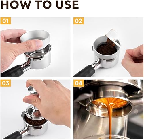 Miniatura 8 de Mango portafiltro espresso sin fondo de 2.126 in, portafiltro de repuesto compatible con Breville BES870 BES875 BES878 máquinas de café BES880 +