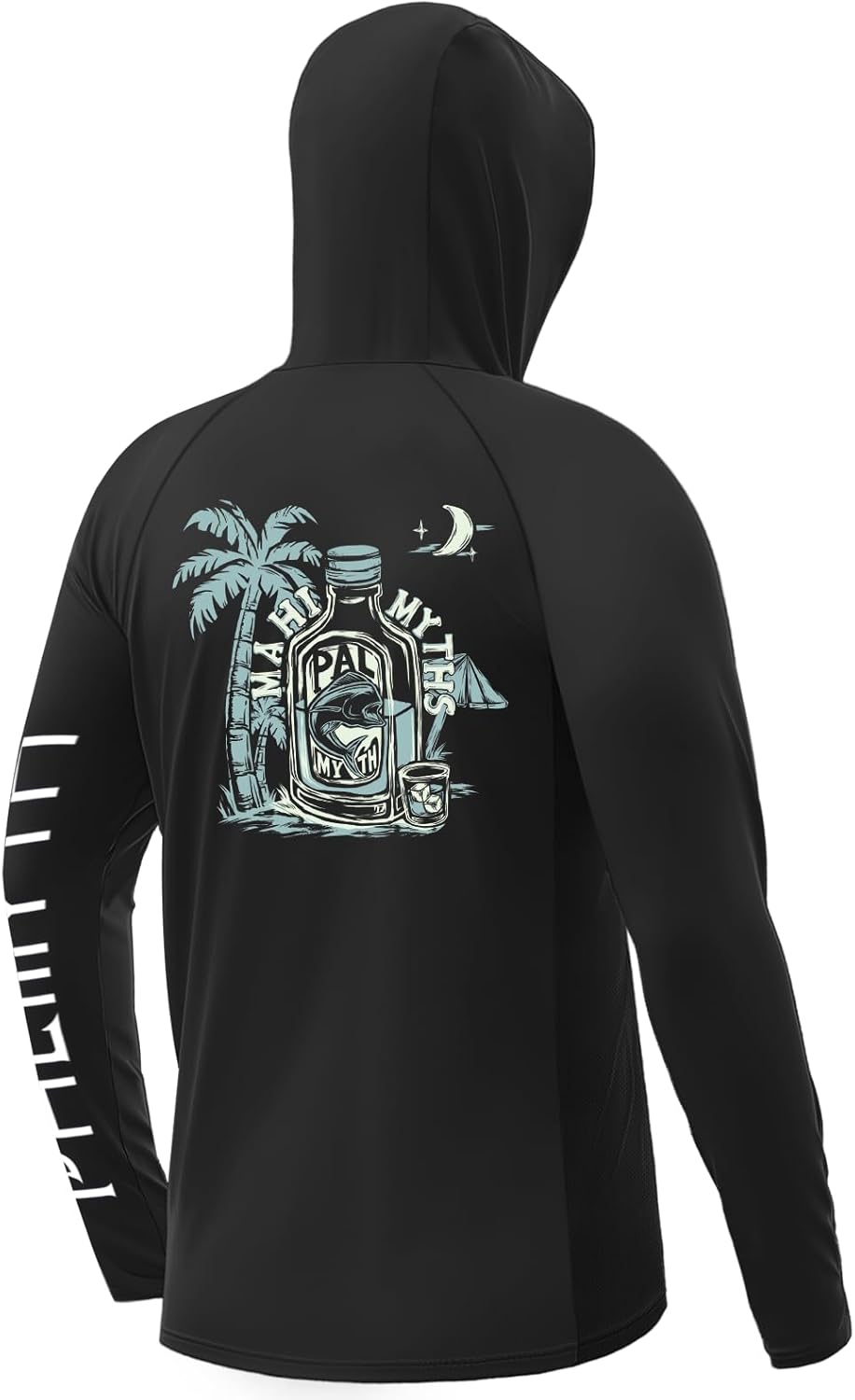 Palmyth Fishing Shirts for Men Long Sleeve UPF 50+ Sun Protection Fishing Hoodie with Neck Gaiter