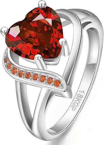 Romantic 18K Black Gold Plated Engagement Rings Heart Cubic Zirconia Promise Rings for Her Gold Wedding Ring Halloween Gifts Statement Rings for