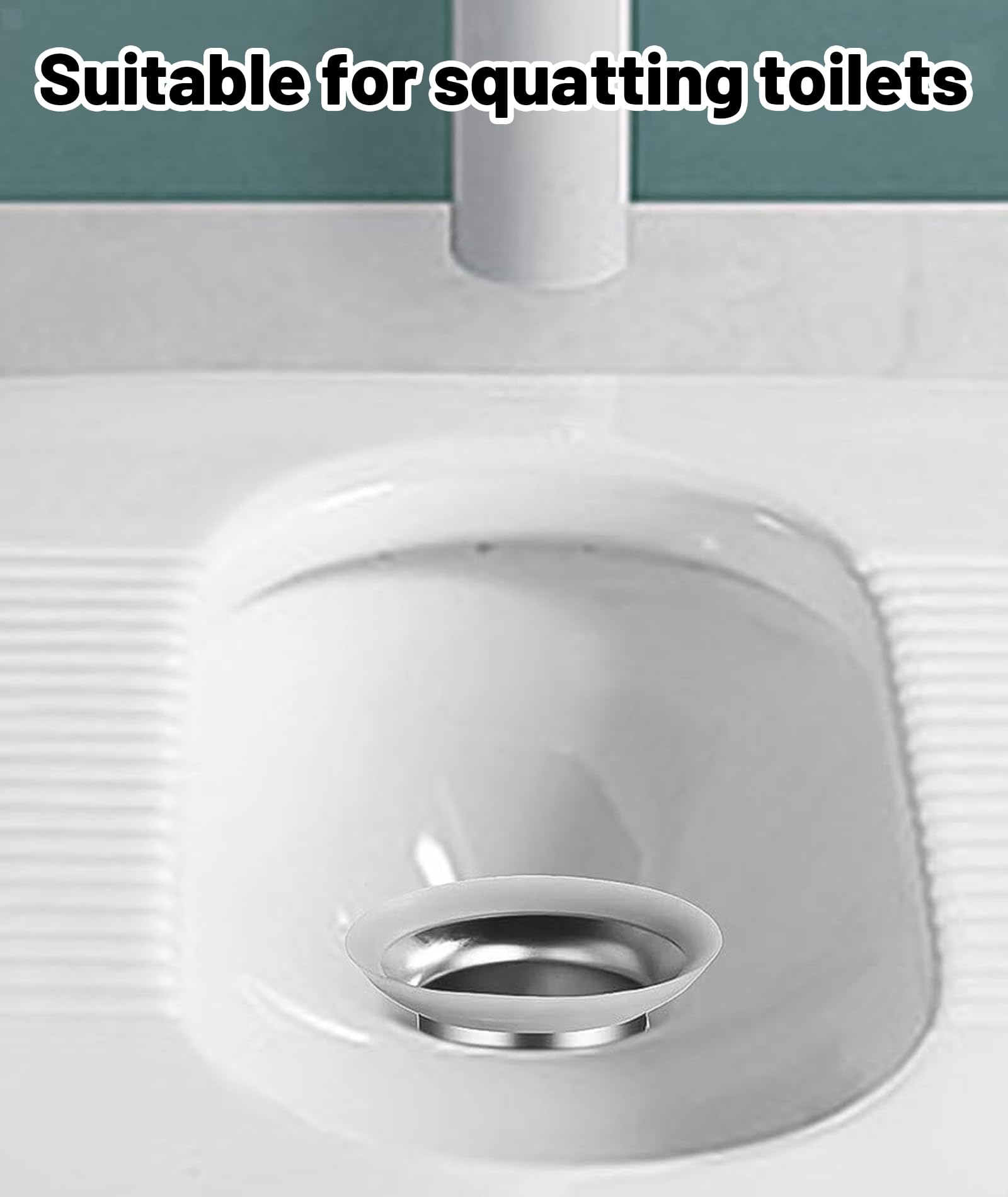Squatting Pan Toilet Cover, Toilet Cover,Large Size Odor Stopper for Bathroom, Universal Fit for Squat Toilets, Easy Installation, 11cm x 7cm x 5cm, Silver, Clean Enthusiasts of Time 3