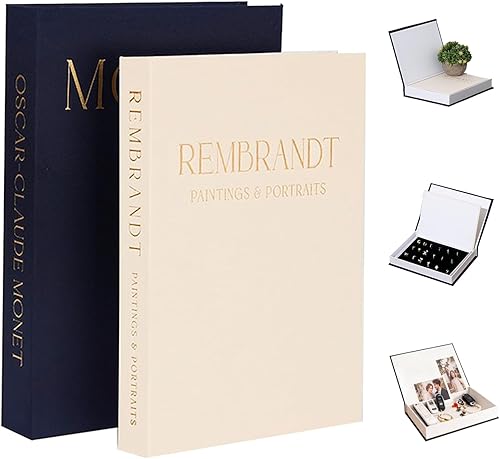 Libros decorativos para decoración del hogar, decoración de libros de mesa auxiliar, 2 cajas decorativas de lino, libro estético falsofalso para el