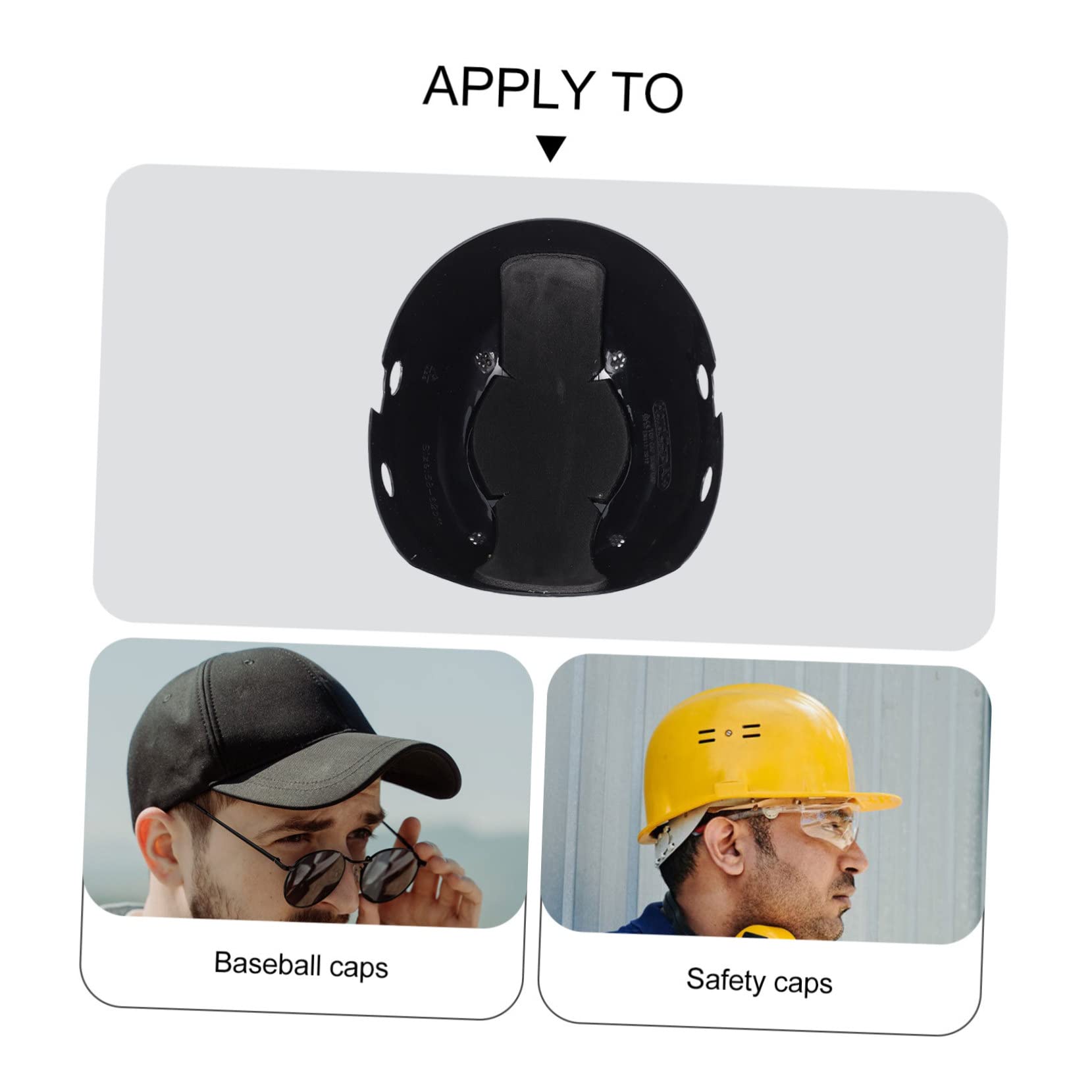 3 Pièces Coquille De Chapeau Base-Ball Insérer Doublure Hommes Capuchons Inserts Insert De Chapeau Pratique Insert De Casquettes Anti-heurt Black Plastique