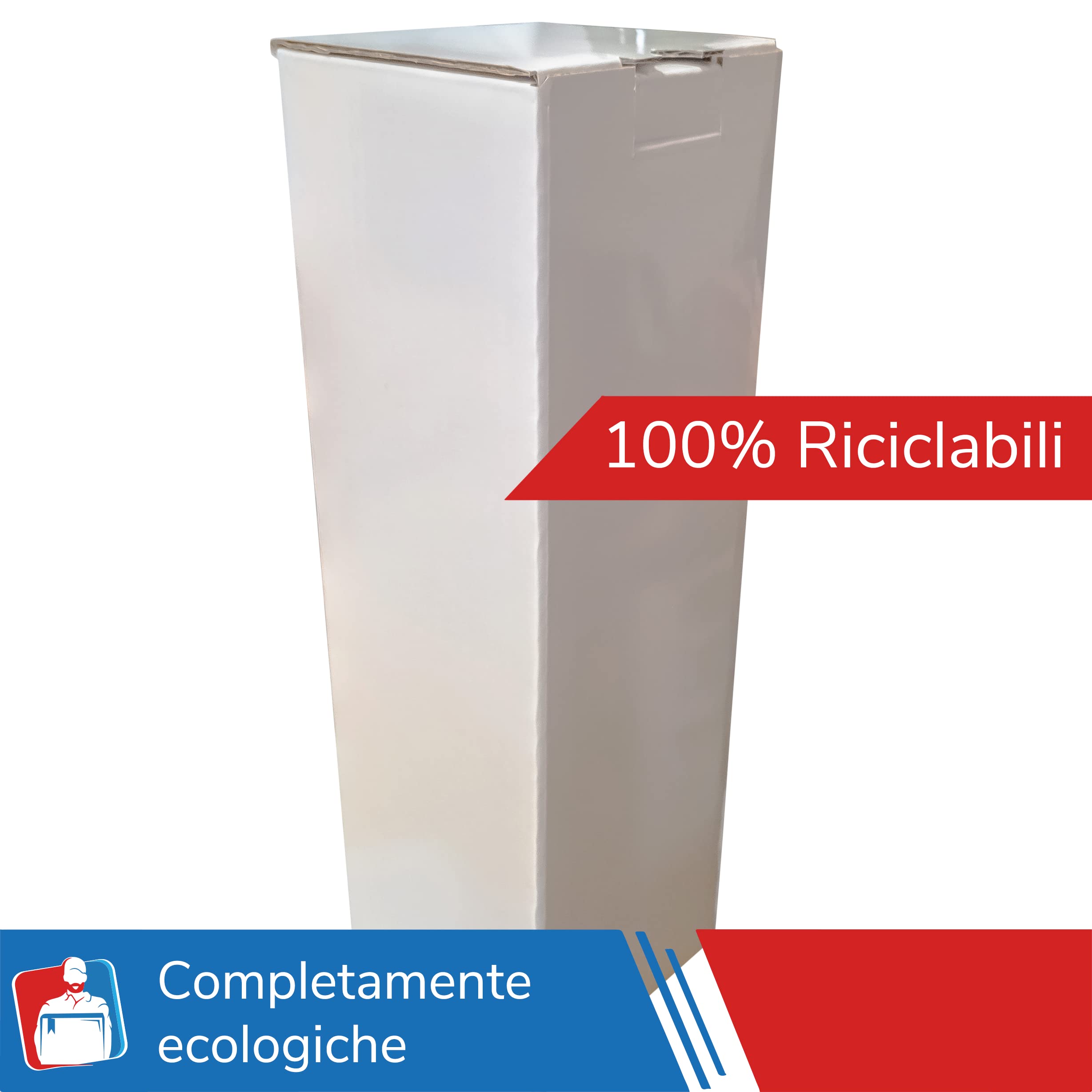 IMBALLAGGI 2000-20 scatole per bottiglie Magnum, bianche, automontanti, composte in cartone microonda, misura 11x11x36 cm, per proteggere le tue bottiglie durante la spedizione