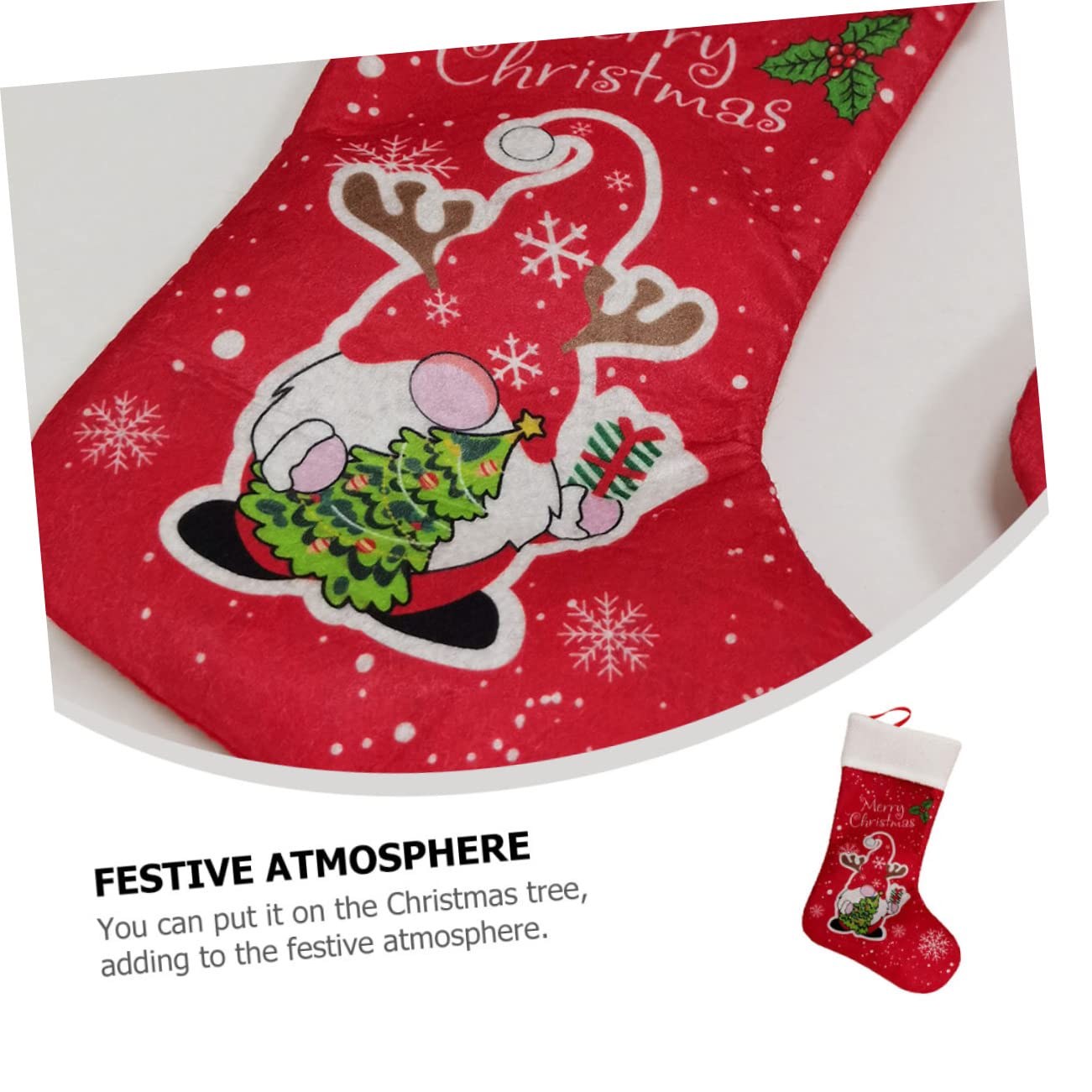 Cabilock 8 Sätze Weihnachtsstrumpf-geschenktüte Baum Weihnachten Weihnachtsstrumpf Mit Füßen Mann Girlande Plüsch Ornamente Dekorationen Hängende Geschenksocken Rot Vliessocken 2 Stück * 8