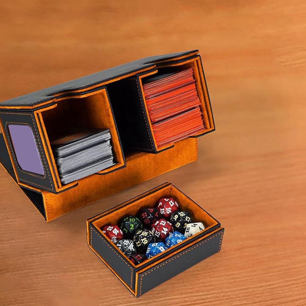 Scatola Porta Carte per Oltre 200 Carte, per Mazzo di Carte 3 In 1, Organizer per Carte con 4 Divisori Color