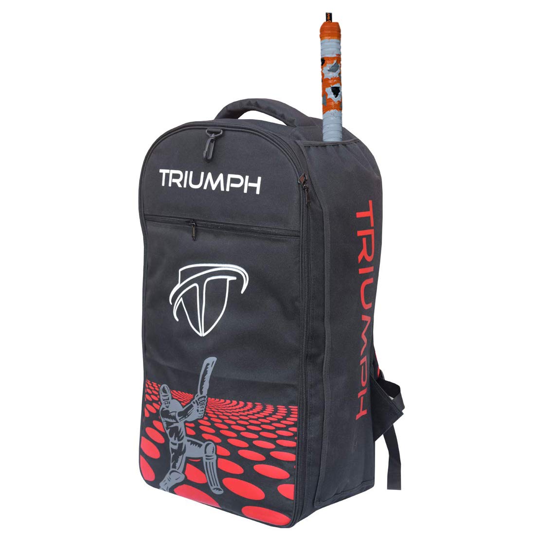 Triumph Cricket Backpack, Cricket Kit Bag, KB-2020 Cricket Backpack Full Padded with External Pocket for Bat (Red Black)-picture-16