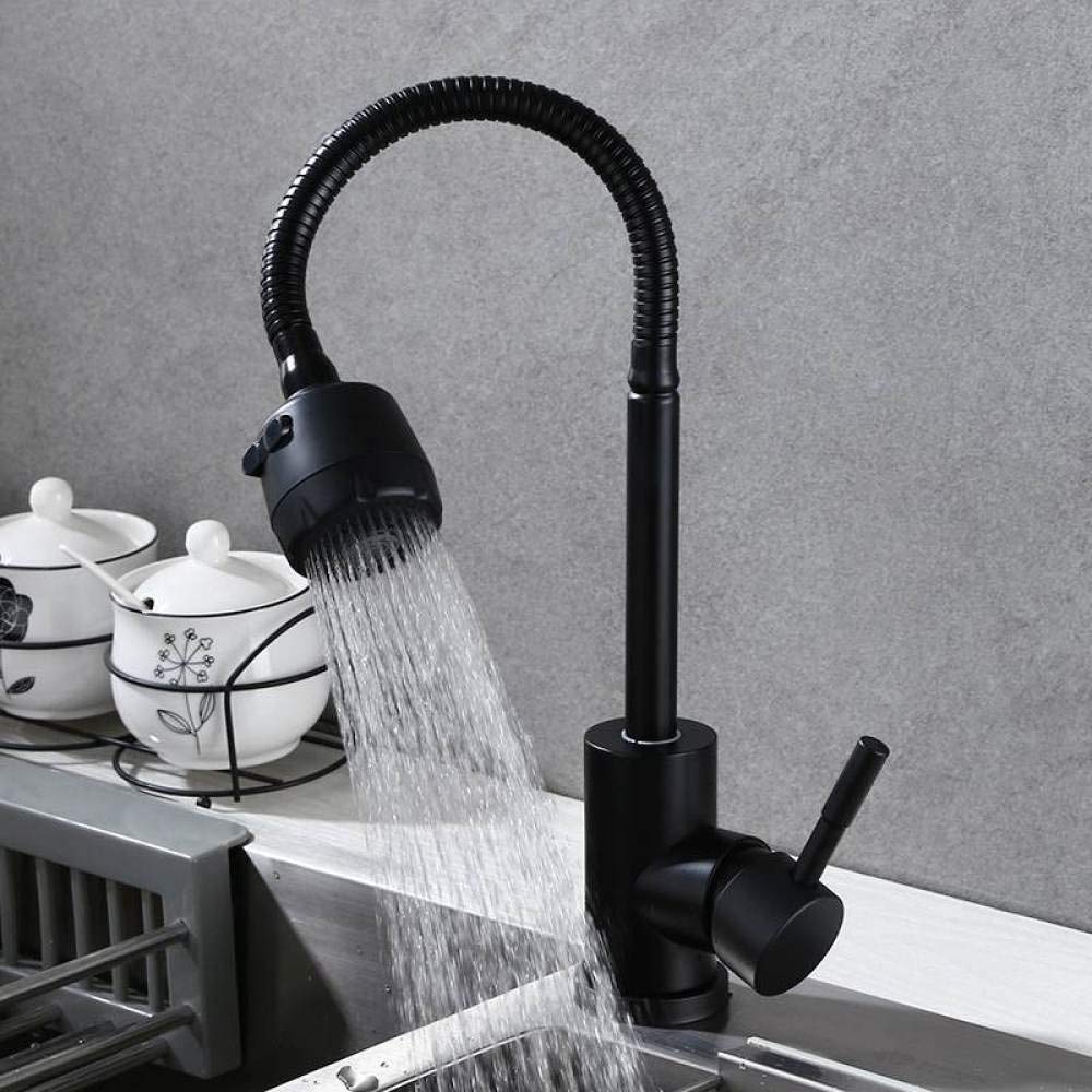 Robinet de cuisine noir mat extractible mitigeur évier inox flexible