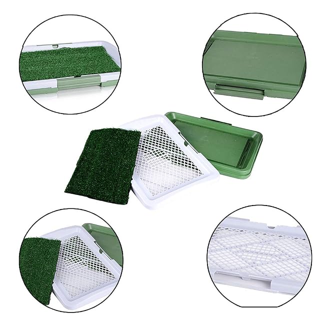 Foto 3 de 5 de Inodoro para perros Portátil para interiores / exteriores Alfombrillas para mascotas Césped artificial Perros…