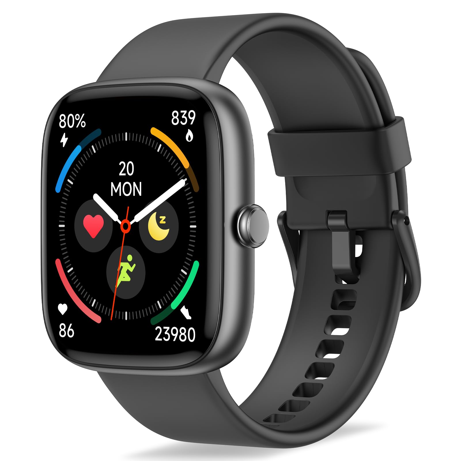 Smart Watch for Men Women (Answer/Make Call), 1.83" HD Fitness Tracker with Heart Rate/SpO2/Sleep Monitor, Pedometer, 120+ Sport Modes, IP67 Waterproof, 7-Day Battery, for iOS Android, Black