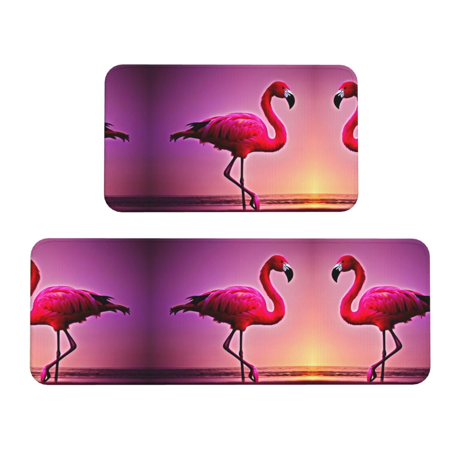 Tapis de cuisine flamant rose lot de 2 déco exotique pour une cuisine conviviale