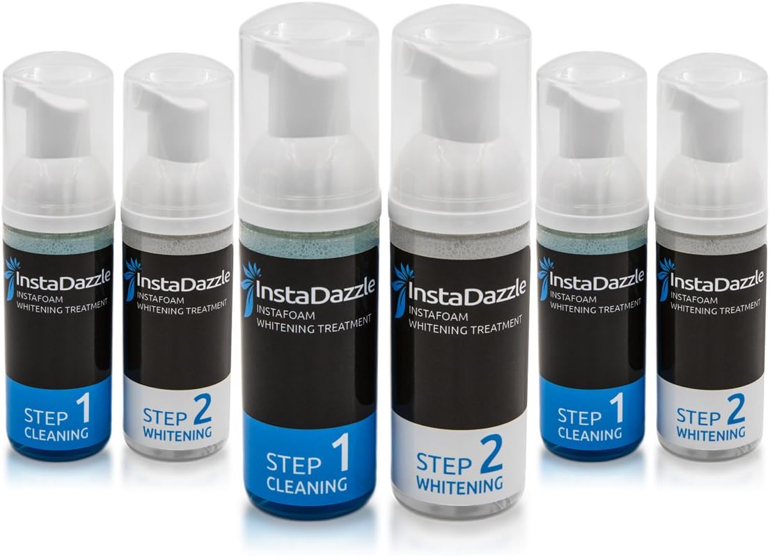 InstaFoam - 3 Month Supply - Teeth Whitening Foam Kit for a Whiter & Brighter Smile, Easy 2 Step Daily System, Apply With Toothbrush