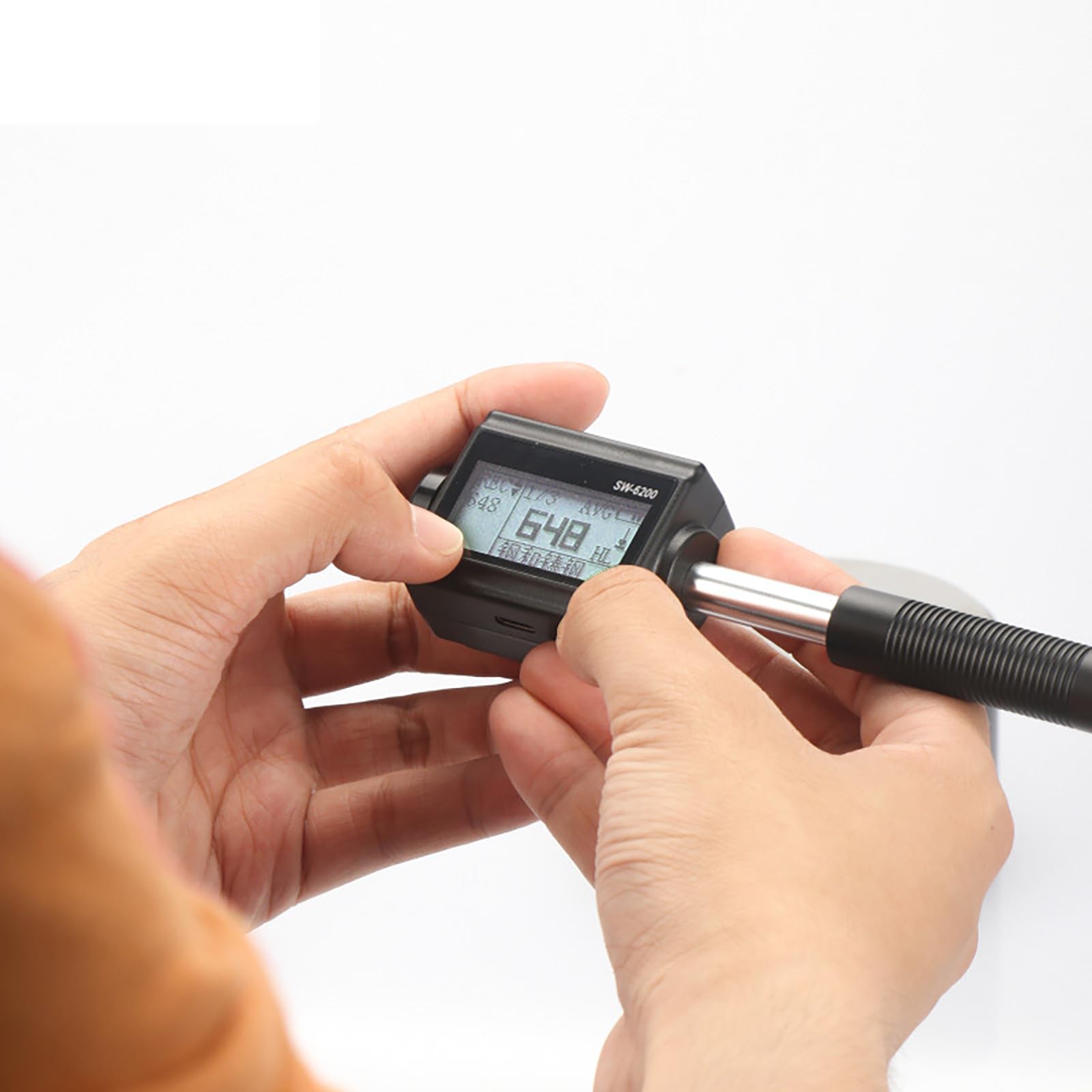 Medidor de dureza de metal, kit de probador portátil Leeb, durómetro Rockwell con pantalla HD para acero y aleación de aluminio, 7 valores de dureza, medición de 360°