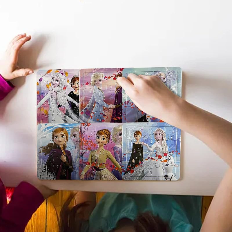 Cartoon Puzzle Kinder ab 3 4 5 Jahre, Anime Prinzessin 6 in 1 Kinderpuzzle, Puzzle Gehirntraining Spielzeug für Kinder, Kinderpuzzle Rahmenpuzzle für Jungen Mädchen ab 3 4 5 Jahren
