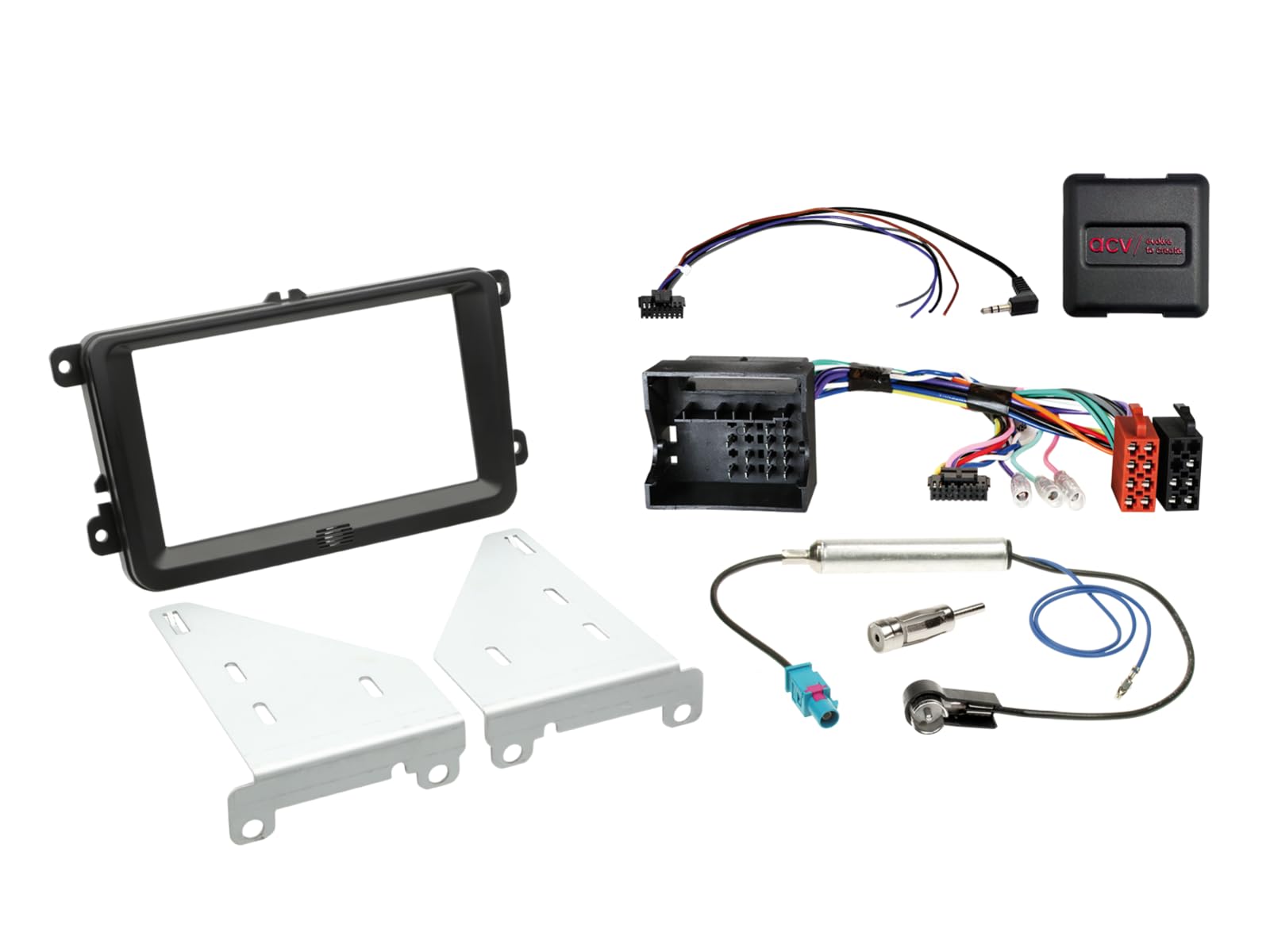 2-DIN Kit kompatibel mit Seat/Skoda/VW Fahrzeuge LFB/Antenne schwarz