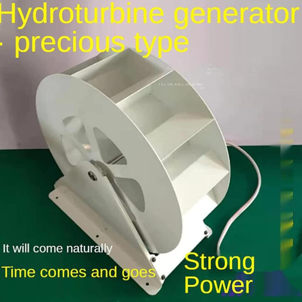 Generador Hidroeléctrico 100W de Baja Velocidad, Turbina de Agua con Transmisión por Correa Silenciosa, Acero Durable para Iluminación, Monitoreo y Carga Fuera de la Red,100W