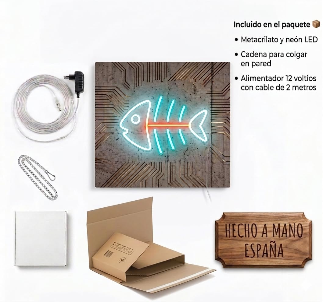 Letrero Ballena de Mar Cartel Luminoso LED Escaparate, Decoración de Pared en Metacrilato, Luz Brillante, aproximadamente 50cm alimentación 12v