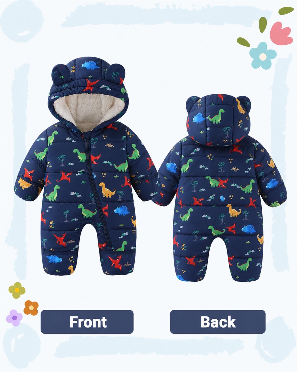 JiAmy Baby Boy Snowsuit Toddler Girl Winter Clothes Newborn Snow Suit
