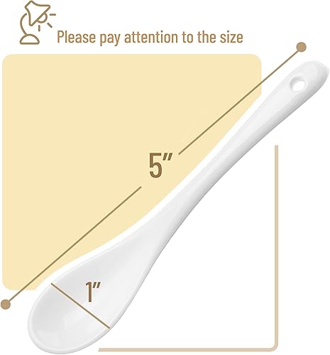 Miniatura 7 de BTAT - Tazas y platillos para expreso, 2.4 onzas, juego de 6, con ribete dorado y caja de regalo y cuchara de té de porcelana blanca, juego de 12