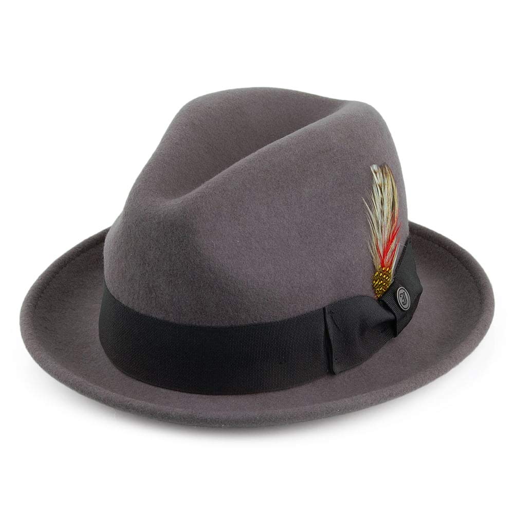 Jaxon & James Crushable Blues Trilby Hat - Grey - Large