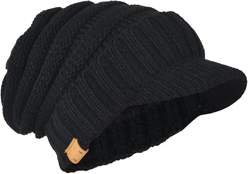 B319 - Gorro de punto vintage con visera para hombre