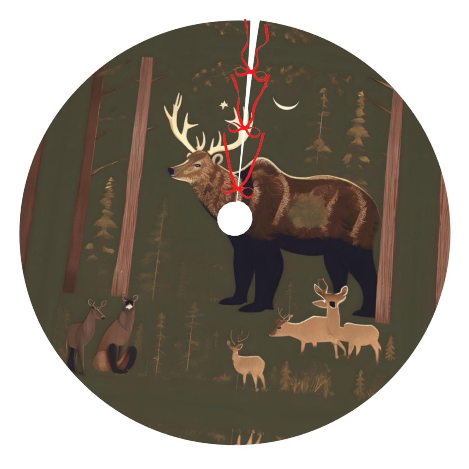 Jupe d'arbre de Noël tapis de protection pour sapin style chalet de vacances