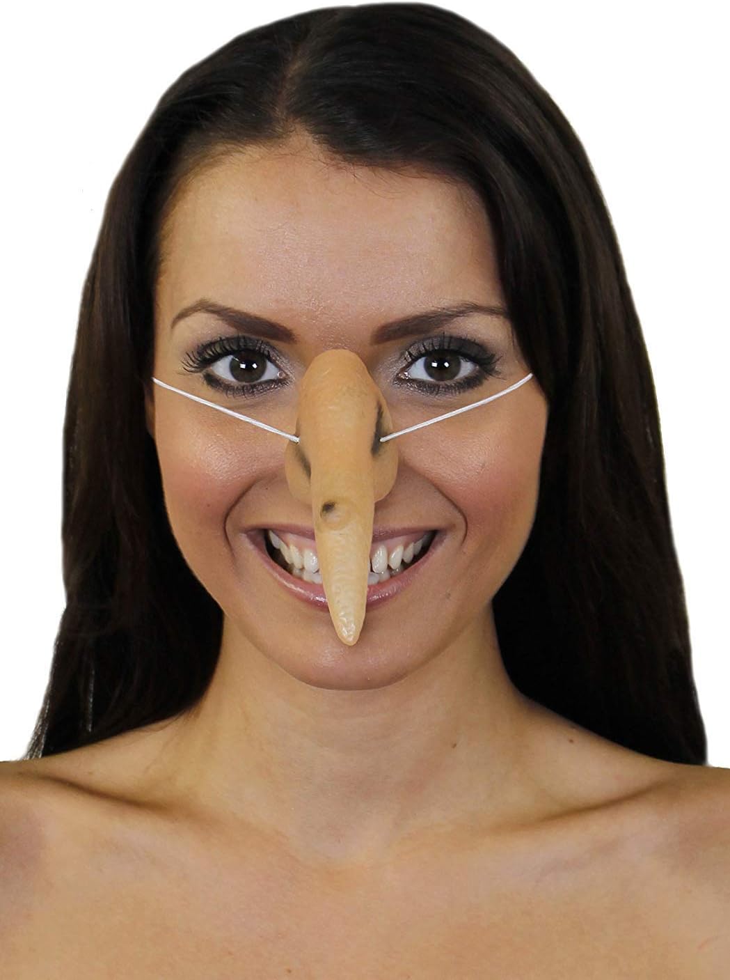Fake Witch Nose Halloween Accessory - Flesh Colour With Wart - Long Nose Perfect Fancy Dress Available In Multiple Pack Sizes: Pack Of 1, Pack Of 6, Pack Of 12
