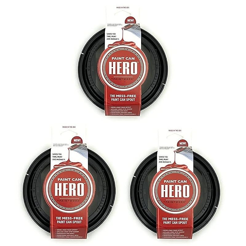 Bico retrátil para lata de tinta PAINTWORX Paint Can Hero, para recipientes de 3,785 L, preto, pacote com 3