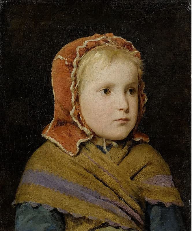Cuadro sobre lienzo Mit Roter Haube de Albert Anker decoración hogar 60x90cm