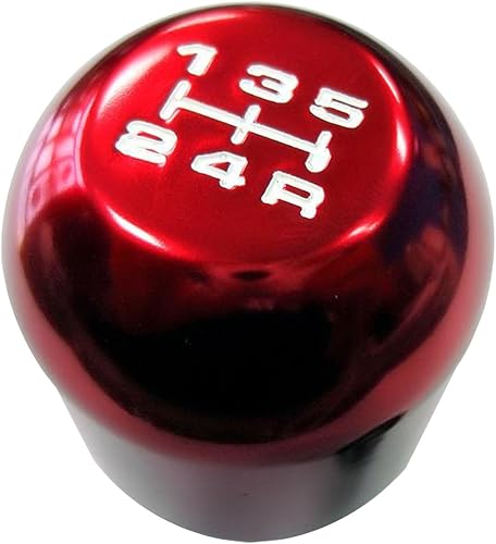 Miniatura 2 de VMS RACING Pomo de palanca de cambios roscado de 5 velocidades tipo R tipo S de 0.472 x 0.049 in en aluminio billet rojo (sin adaptadores) m12x1.25
