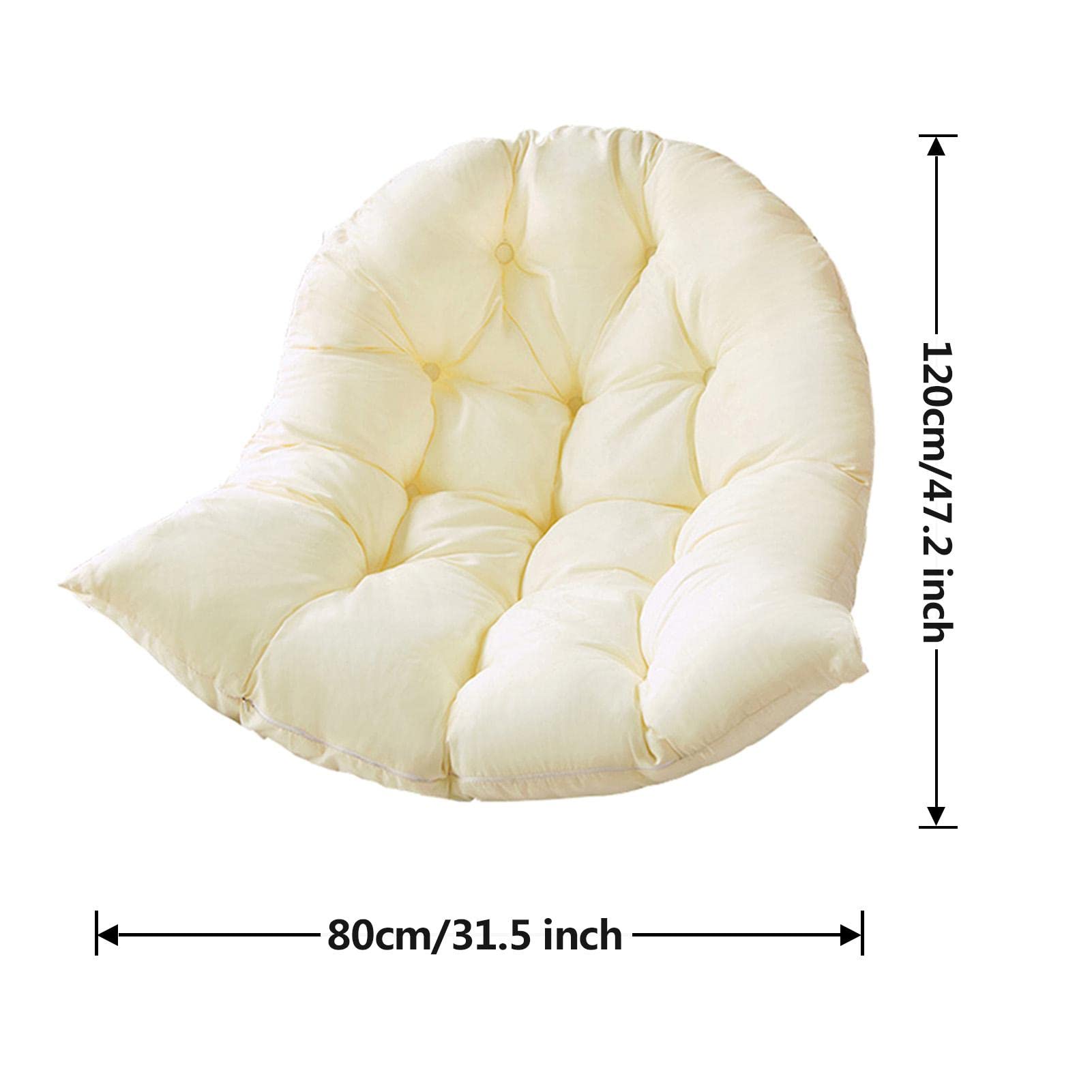 Cojín de Silla de Cesta Colgante Grueso, Lavable, Repuesto de cojín para Silla de Huevo, cojín de Silla de Huevo Colgante, , Grueso, cómodo cojín para Asiento para Interior y Exterior,