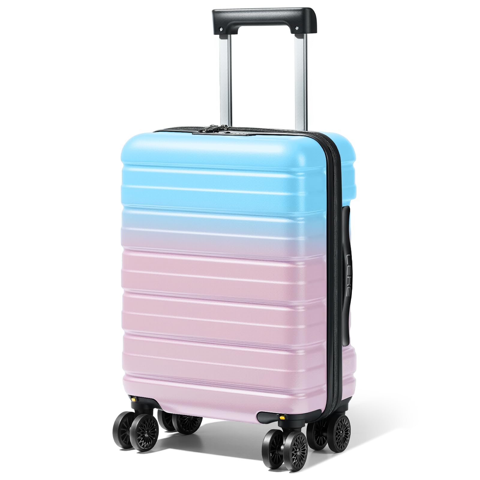 lekesky 16 inch underseat carry on luggage airline approved, small hard shell suitcase with tsa lock spinner wheels, lightweight personal item carry-on for travel, cotton candy