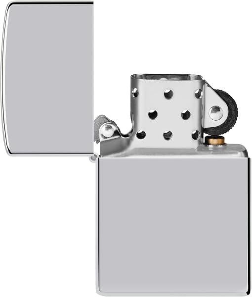 Zippo Encendedor a Prueba de Viento - Diseño de Llama - Cromo Pulido Alto - Recargable - Reutilizable - Diseño a Prueba de Viento - Caja de Regalo Hecho en EEUU - Exclusivo en Amazon - 4