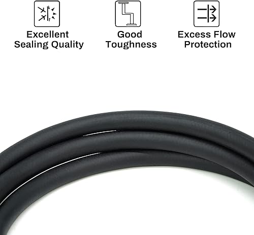 Miniatura 2 de OYHBO Manguera de soldadura de gas inerte de 30 pies, manguera de adaptador de regulador de medidor de flujo de argón, Mig Tig, accesorios UNF-18RH