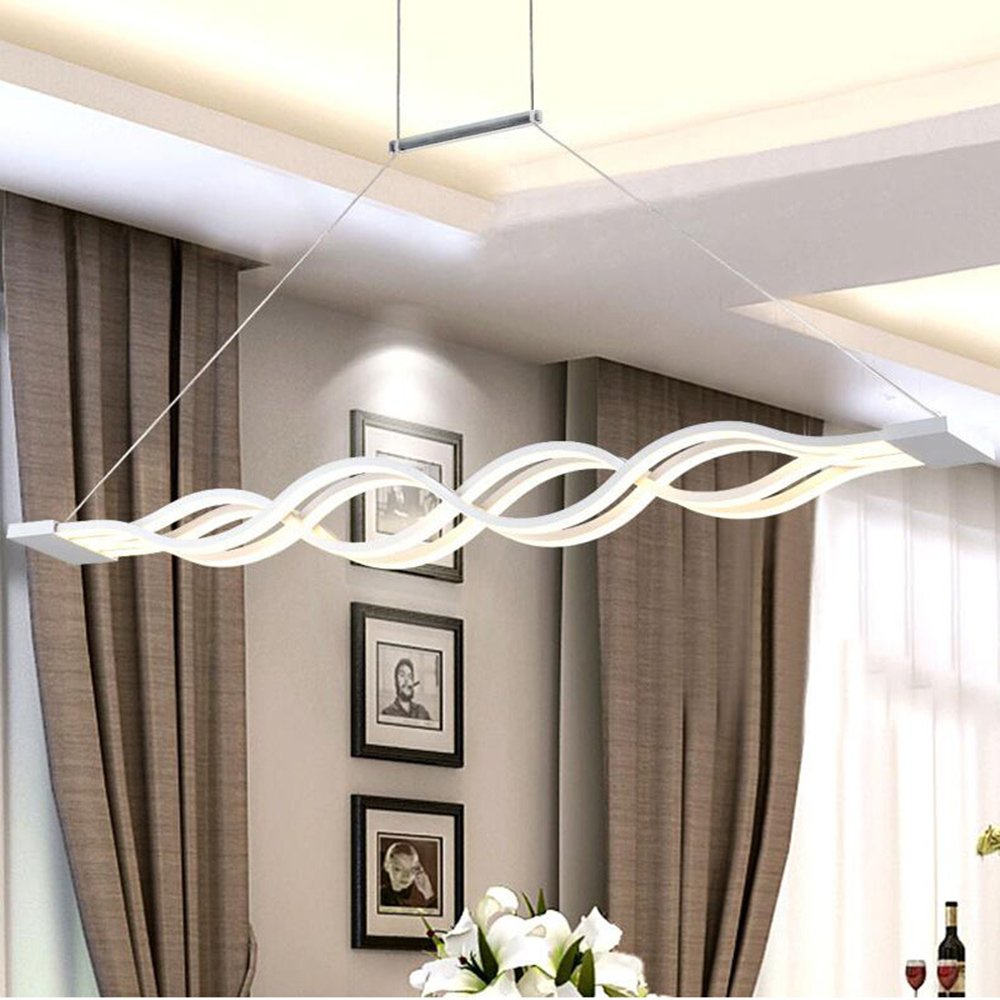 Joypeach 80W LED Pendant Light, Modern/Contemporary,Mini Style Metal Living Room,Bedroom,Dining Room,110V (White)